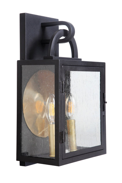 ##Antique Hardware## Wolford 2 Light Medium Outdoor Wall Mount in Textured Black