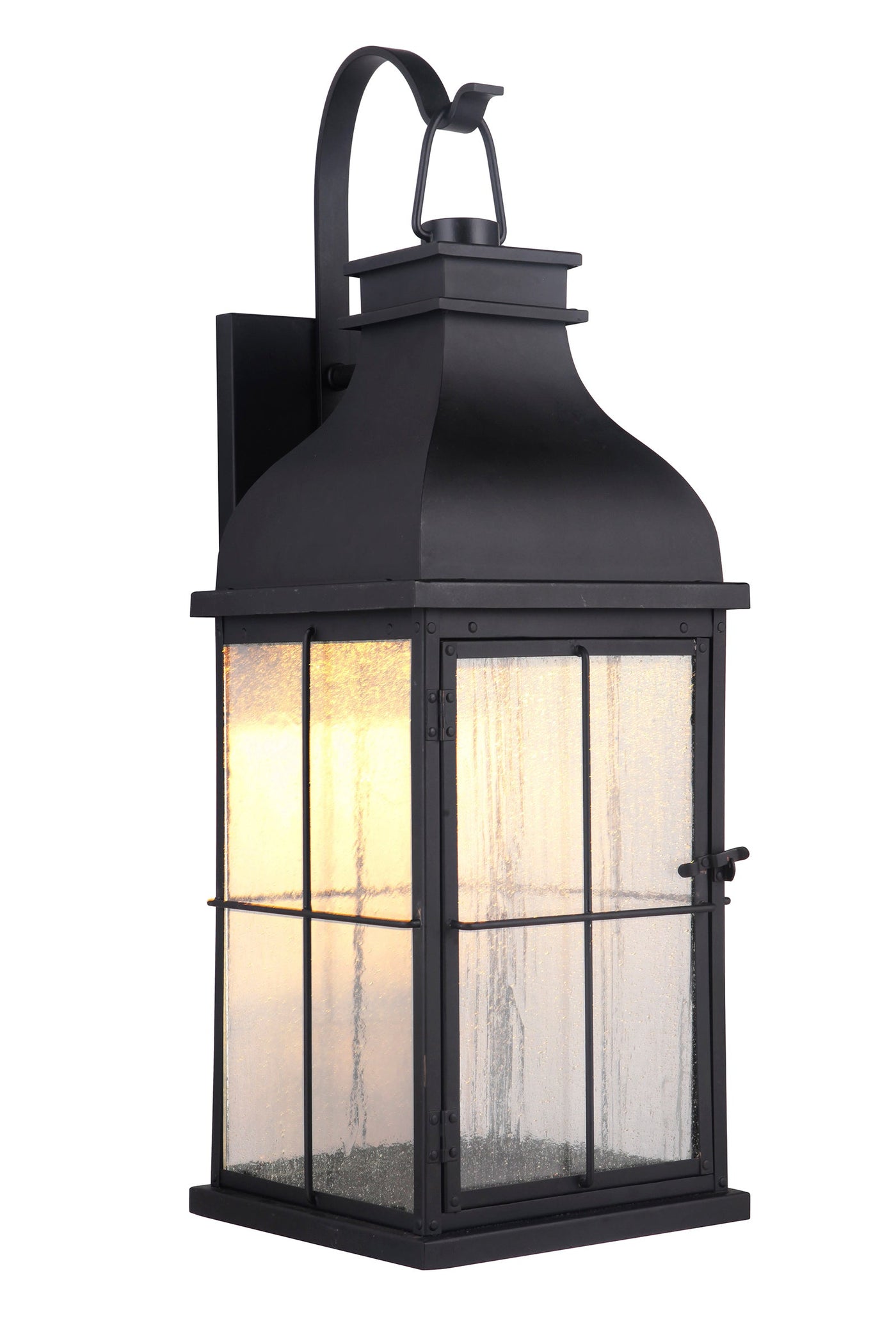 ##Antique Hardware## Vincent 1 Light Large LED Outdoor Wall Lantern in Midnight