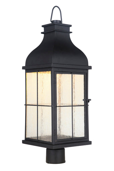 ##Antique Hardware## Vincent 1 Light Large LED Outdoor Post Mount in Midnight