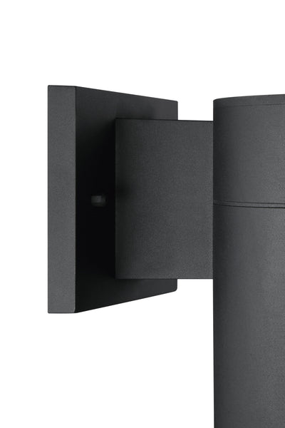 ##Antique Hardware## Pillar 1 Light Outdoor LED Wall Lantern in Textured Black