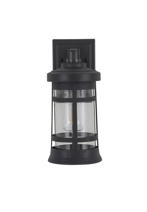 ##Antique Hardware## Resilience Small Outdoor Lantern in Textured Black, Clear Lens