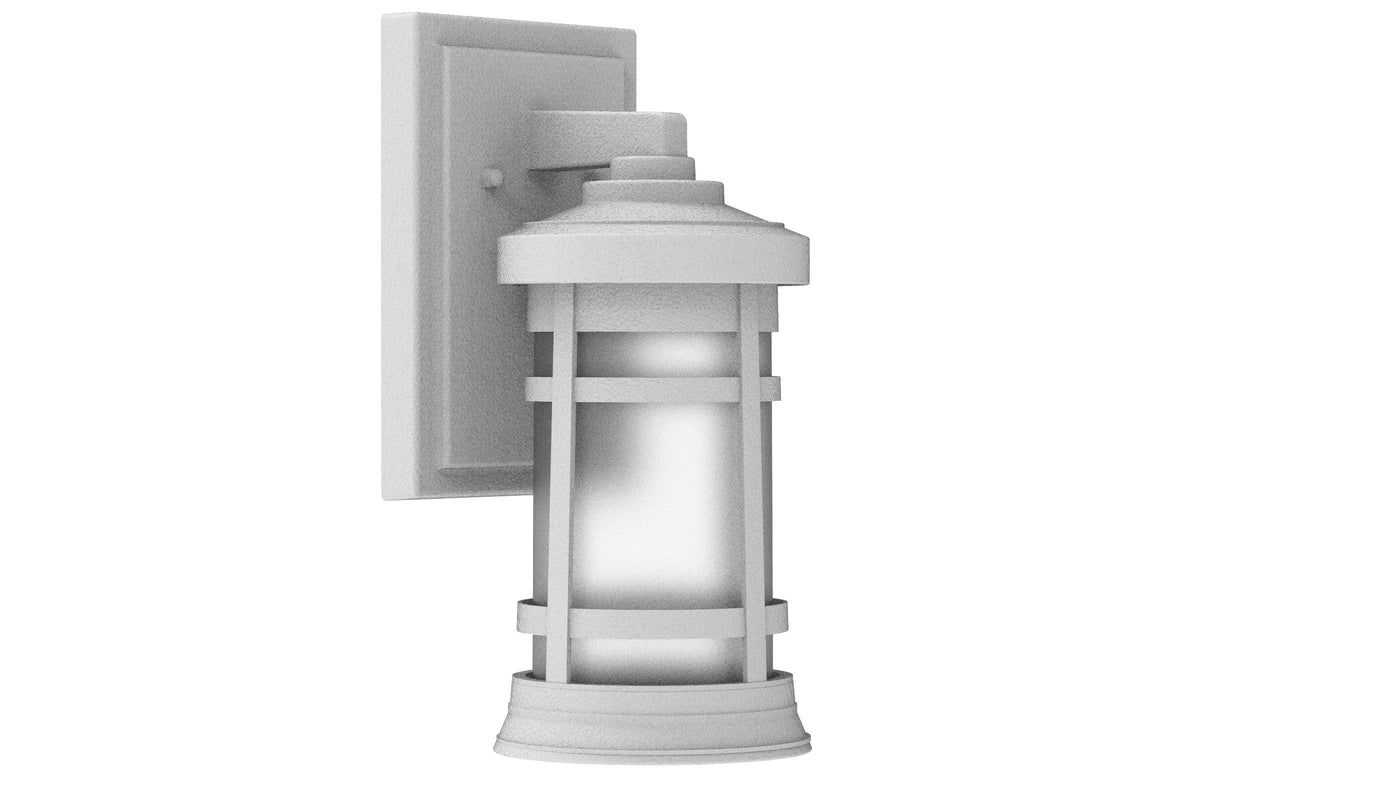 ##Antique Hardware## Resilience 1 Light Small Outdoor Wall Lantern in Textured White