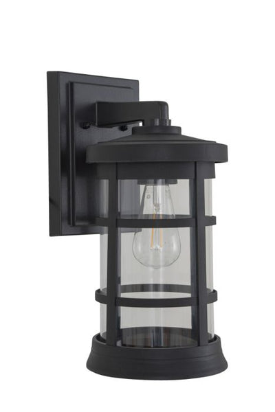 ##Antique Hardware## Resilience Large Outdoor Lantern in Textured Black, Clear Lens