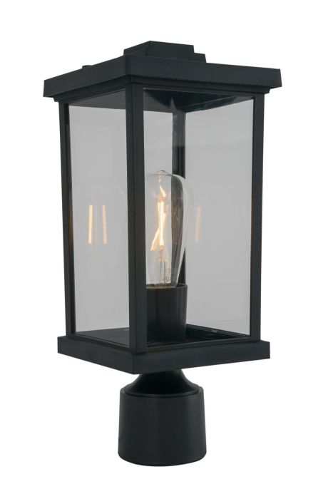 ##Antique Hardware## Resilience 1 Light Post Mount in Textured Black