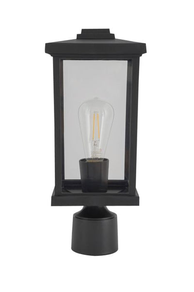 ##Antique Hardware## Resilience 1 Light Post Mount in Textured Black