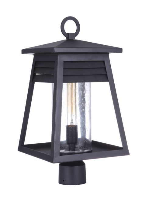 ##Antique Hardware## Becca 1 Light Large Outdoor Post Mount in Texture Black