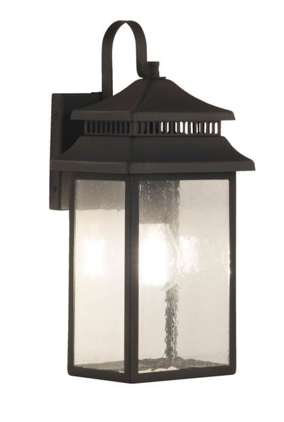 ##Antique Hardware## Crossbend 1 Light Small Outdoor Wall Lantern in Dark Bronze Gilded