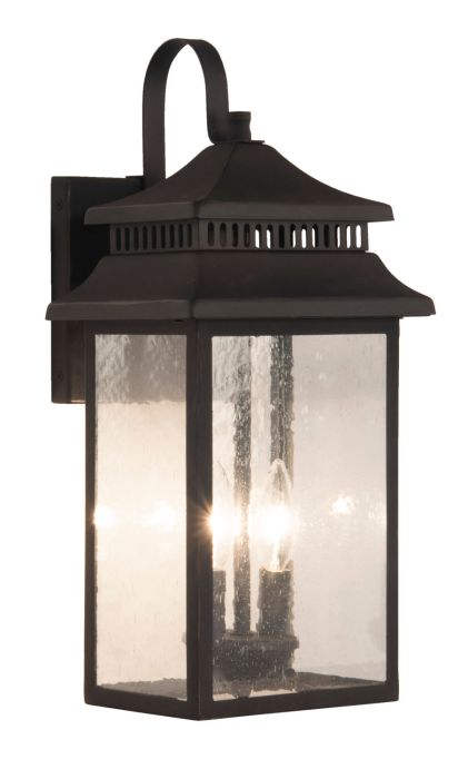 ##Antique Hardware## Crossbend 2 Light Medium Outdoor Wall Lantern in Dark Bronze Gilded