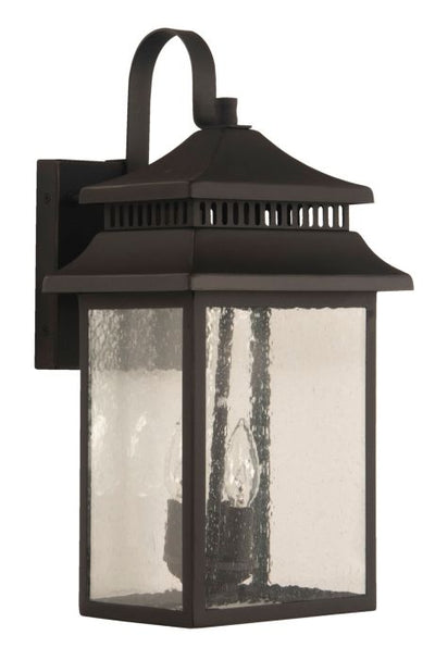 ##Antique Hardware## Crossbend 3 Light Large Outdoor Wall Lantern in Dark Bronze Gilded