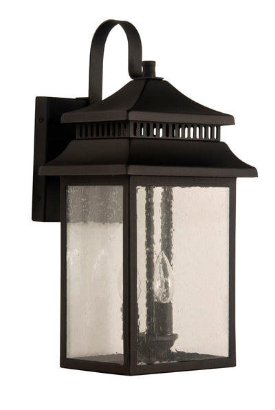 ##Antique Hardware## Crossbend 3 Light Large Outdoor Wall Lantern in Textured Black