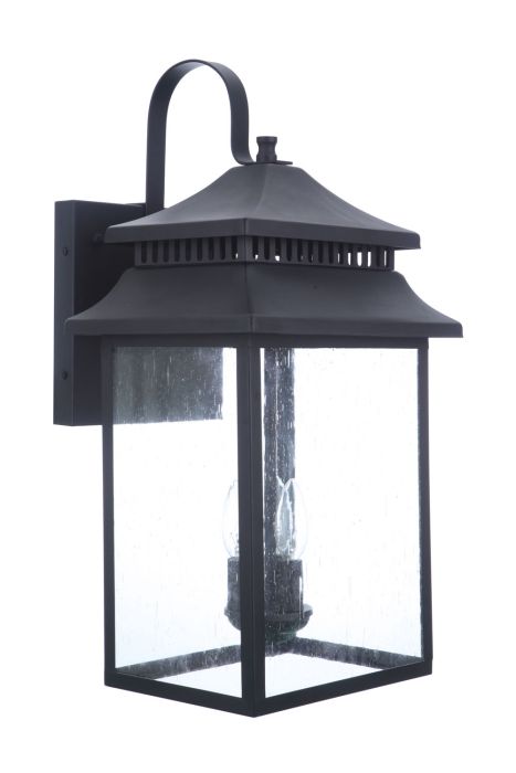 ##Antique Hardware## Crossbend 3 Light Extra Large Outdoor Wall Lantern in Textured Black