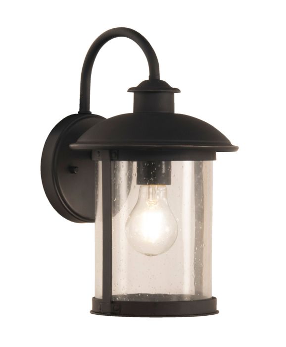 ##Antique Hardware## O'Fallon 1 Light Small Outdoor Wall Lantern in Dark Bronze Gilded