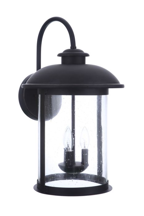 ##Antique Hardware## O'Fallon 3 Light Extra Large Outdoor Wall Lantern in Dark Bronze Gilded