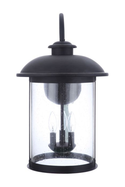 ##Antique Hardware## O'Fallon 3 Light Extra Large Outdoor Wall Lantern in Dark Bronze Gilded