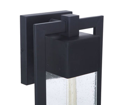 ##Antique Hardware## Perimeter 1 Light Small Outdoor Wall Lantern in Midnight