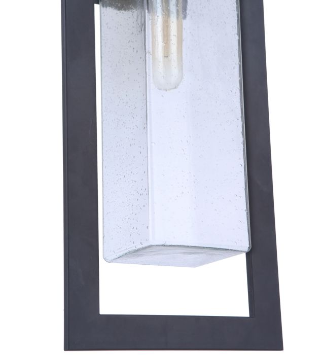 ##Antique Hardware## Perimeter 1 Light Large Outdoor Wall Lantern in Midnight