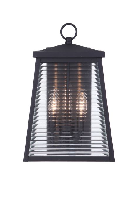 ##Antique Hardware## Armstrong 3 Light Medium Outdoor Wall Lantern in Midnight