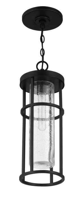 ##Antique Hardware## Encompass 1 Light Outdoor Pendant in Midnight