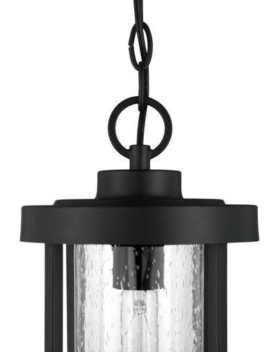 ##Antique Hardware## Encompass 1 Light Outdoor Pendant in Midnight