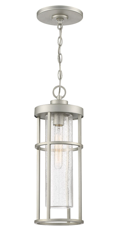 ##Antique Hardware## Encompass 1 Light Outdoor Pendant in Satin Aluminum