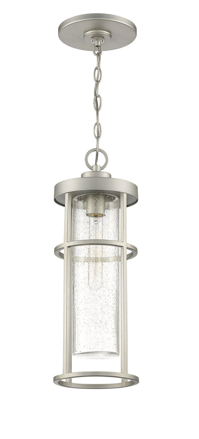 ##Antique Hardware## Encompass 1 Light Outdoor Pendant in Satin Aluminum