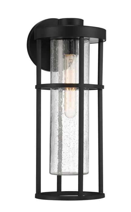 ##Antique Hardware## Encompass 1 Light Medium Outdoor Wall Lantern in Midnight