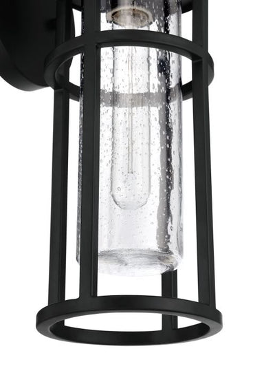 ##Antique Hardware## Encompass 1 Light Medium Outdoor Wall Lantern in Midnight