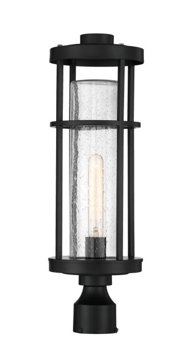 ##Antique Hardware## Encompass 1 Light Outdoor Post Mount in Midnight