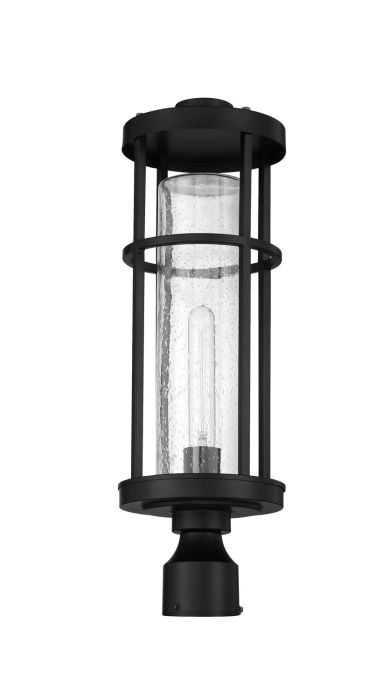 ##Antique Hardware## Encompass 1 Light Outdoor Post Mount in Midnight