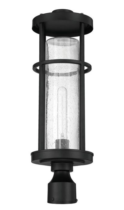 ##Antique Hardware## Encompass 1 Light Outdoor Post Mount in Midnight