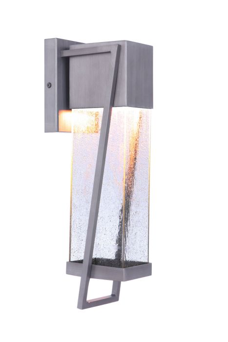 ##Antique Hardware## Bryce 1 Light Medium Outdoor LED Wall Lantern in Brushed Titanium