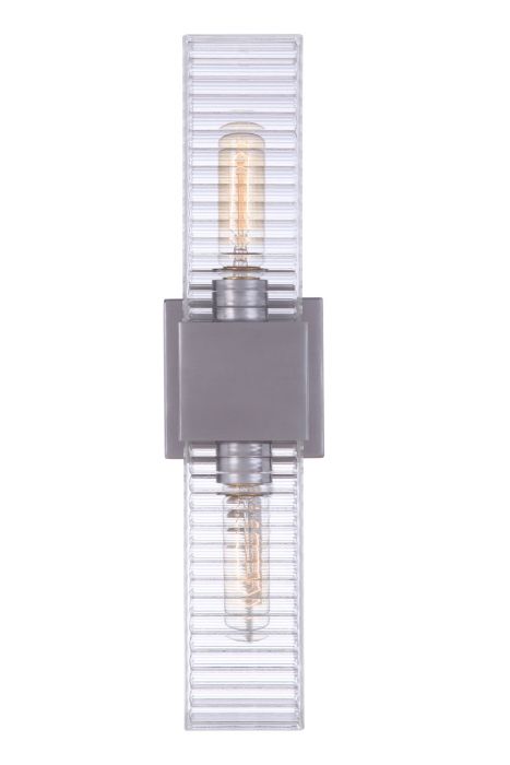 ##Antique Hardware## Ridge 18" 2 Light Outdoor Wall Sconce in Satin Aluminum