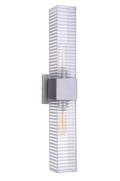 ##Antique Hardware## Ridge 24" 2 Light Outdoor Wall Sconce in Satin Aluminum