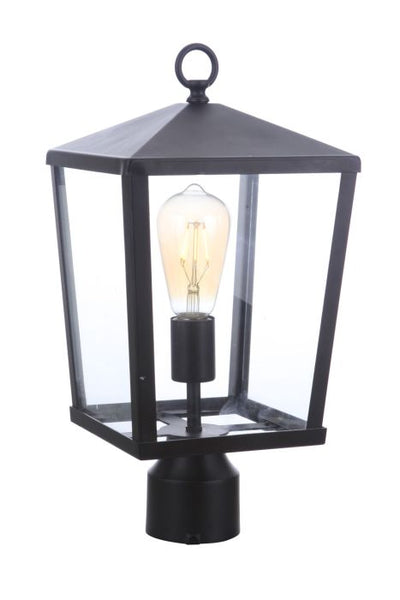 ##Antique Hardware## Olsen 1 Light Medium Outdoor Post Lantern in Midnight