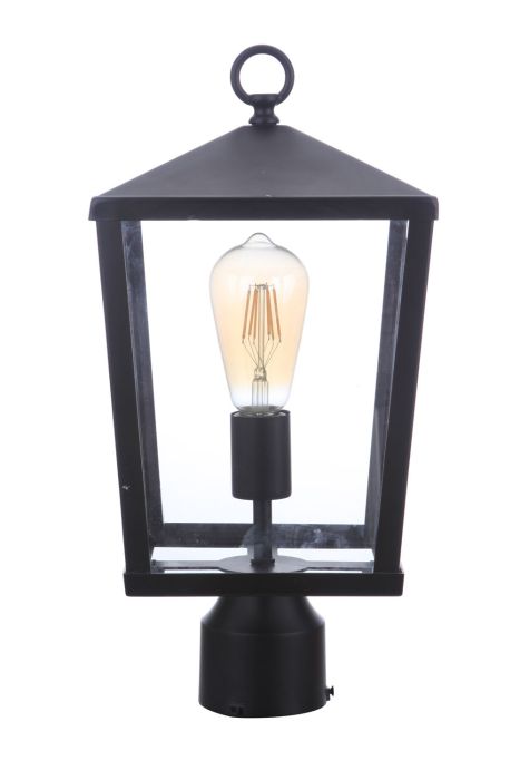 ##Antique Hardware## Olsen 1 Light Medium Outdoor Post Lantern in Midnight