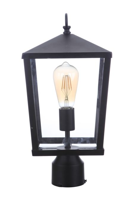 ##Antique Hardware## Olsen 1 Light Medium Outdoor Post Lantern in Midnight