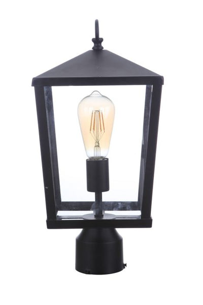 ##Antique Hardware## Olsen 1 Light Medium Outdoor Post Lantern in Midnight