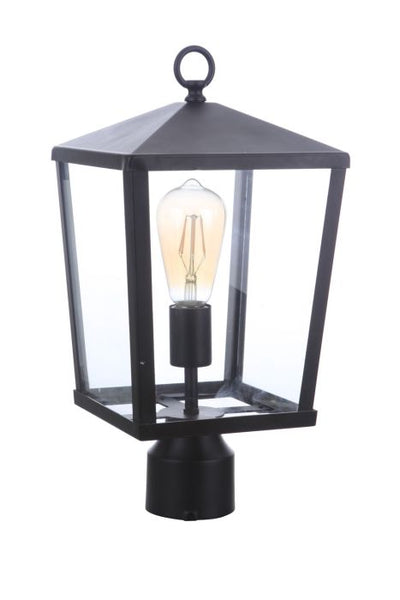 ##Antique Hardware## Olsen 1 Light Medium Outdoor Post Lantern in Midnight