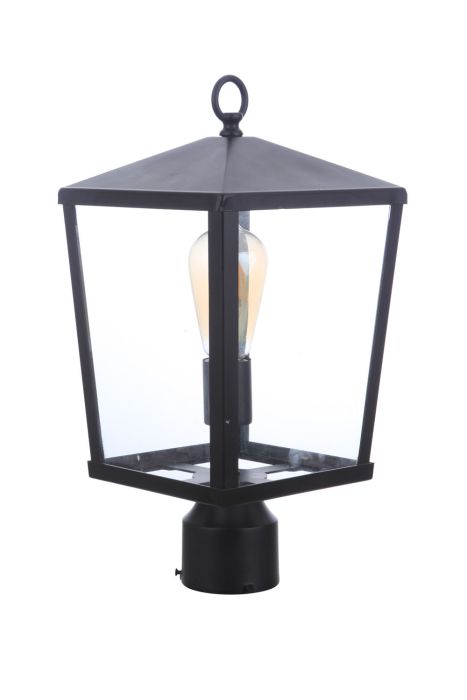 ##Antique Hardware## Olsen 1 Light Medium Outdoor Post Lantern in Midnight