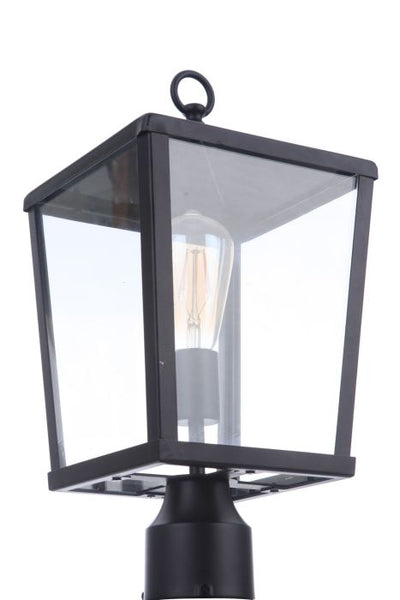 ##Antique Hardware## Olsen 1 Light Medium Outdoor Post Lantern in Midnight