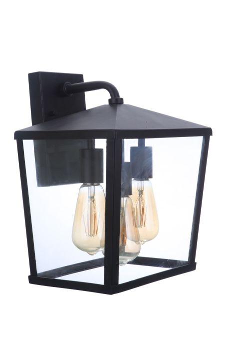 ##Antique Hardware## Olsen 3 Light Medium Outdoor Wall Lantern in Midnight