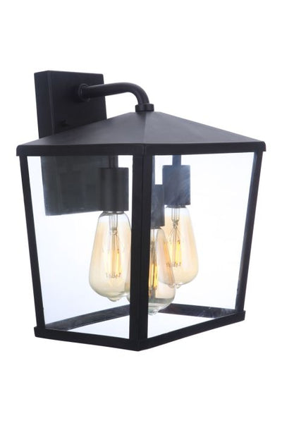 ##Antique Hardware## Olsen 3 Light Medium Outdoor Wall Lantern in Midnight