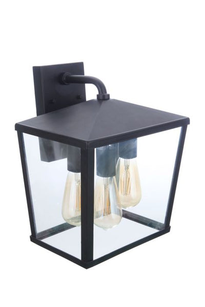 ##Antique Hardware## Olsen 3 Light Medium Outdoor Wall Lantern in Midnight