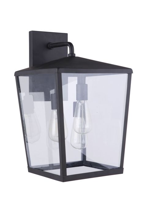 ##Antique Hardware## Olsen 3 Light Large Outdoor Wall Lantern in Midnight