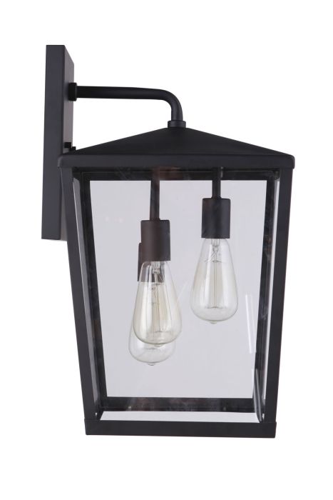 ##Antique Hardware## Olsen 3 Light Large Outdoor Wall Lantern in Midnight