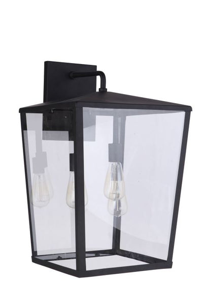 ##Antique Hardware## Olsen 3 Light Extra Large Outdoor Wall Lantern in Midnight