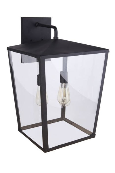 ##Antique Hardware## Olsen 3 Light Extra Large Outdoor Wall Lantern in Midnight