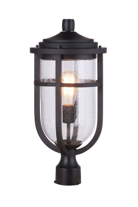 ##Antique Hardware## Voyage 1 Light Outdoor Post Lantern in Midnight