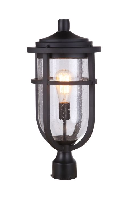 ##Antique Hardware## Voyage 1 Light Outdoor Post Lantern in Midnight