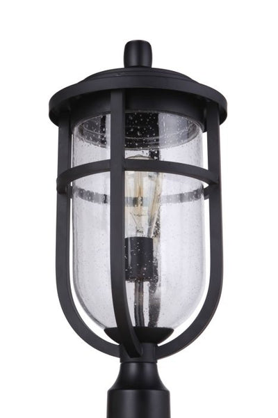 ##Antique Hardware## Voyage 1 Light Outdoor Post Lantern in Midnight